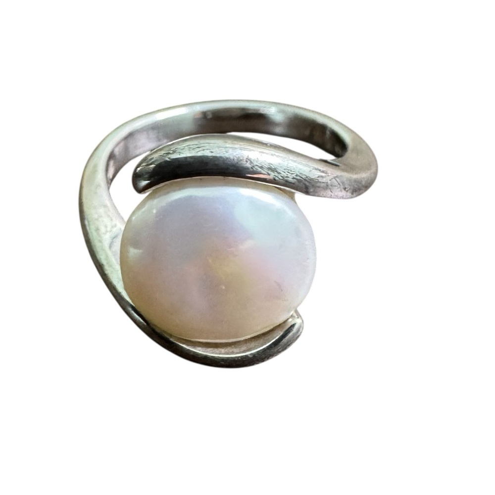 Honora White Coin Pearl Ring Sterling Silver size 10 (10.83 grams)